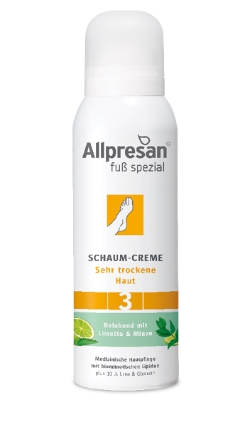 Allpresan® PediCARE (3) krémová pěna na velmi suchou pokožku s vůní limetky a máty - Letní edice